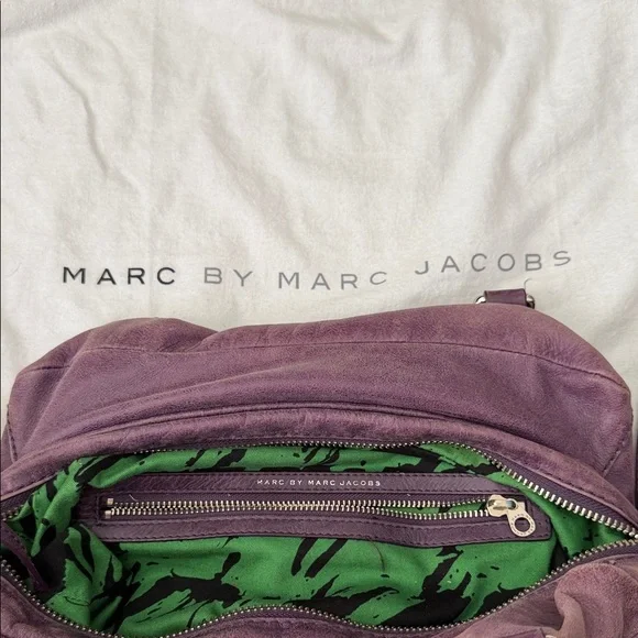 Marc By Marc Jacobs Deep Plum Leather Shoulder Bag - Picture 2 of 12